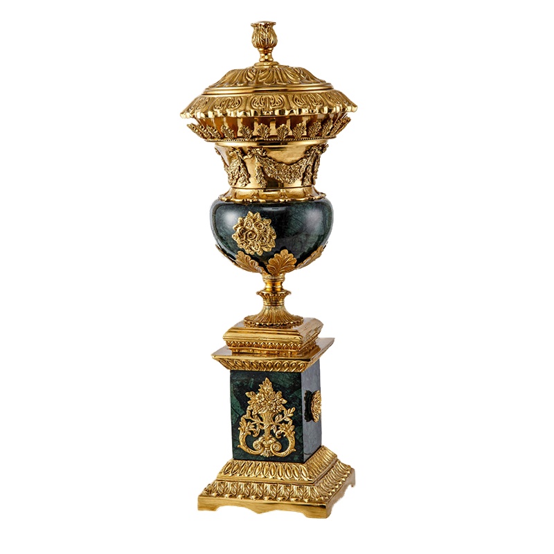 Exquisite brass craft marble ornament flower pot accessories noble home decor items